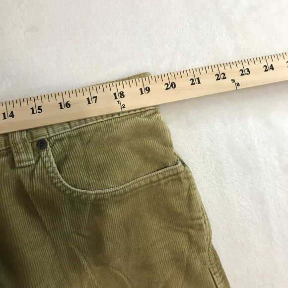 LL Bean Standard Fit Corduroy Plaid Flannel Lined Pants Olive Outdoor 38 x 30 - Picture 10 of 12